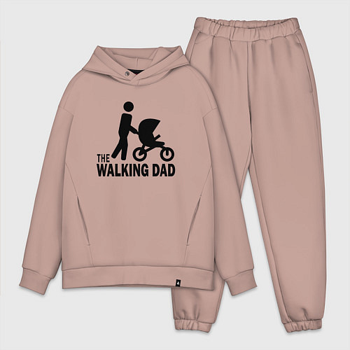 Мужской костюм оверсайз The walking dad with child / Пыльно-розовый – фото 1