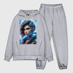 Мужской костюм оверсайз Cyber girl - ai art, цвет: меланж