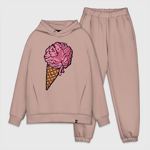 Мужской костюм оверсайз Brain ice cream / Пыльно-розовый – фото 1