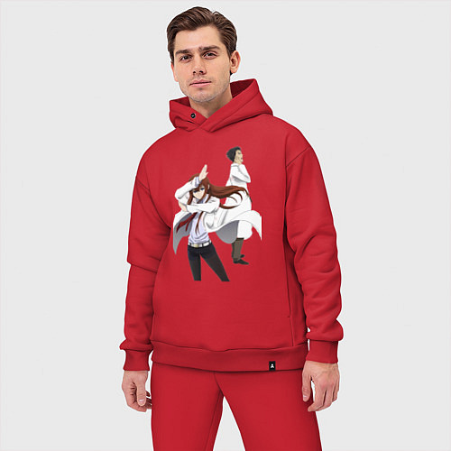 Мужской костюм оверсайз Врата Штейна Ринтаро Курису Макисэ / Красный – фото 3