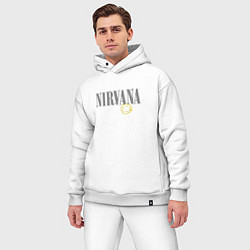 Мужской костюм оверсайз Nirvana logo smile, цвет: белый — фото 2