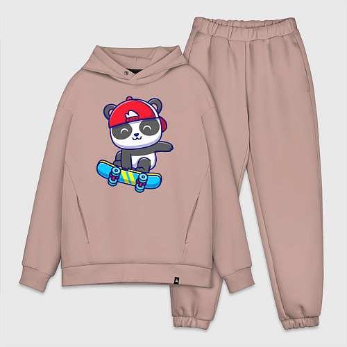 Мужской костюм оверсайз Panda skater / Пыльно-розовый – фото 1