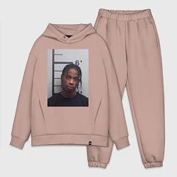 Мужской костюм оверсайз Travis Scott magshot, цвет: пыльно-розовый