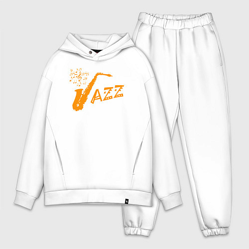 Мужской костюм оверсайз Jazz sax / Белый – фото 1
