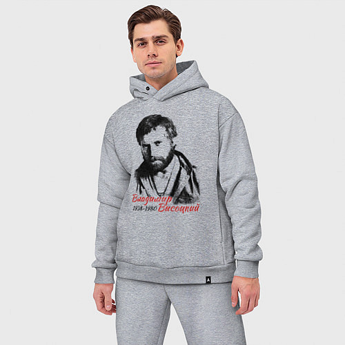 Мужской костюм оверсайз Высоцкий Владимир / Меланж – фото 3