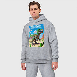Мужской костюм оверсайз Minecraft and beersaur - ai art collaboration, цвет: меланж — фото 2
