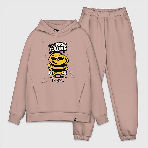 Мужской костюм оверсайз Why bee cause im cool / Пыльно-розовый – фото 1