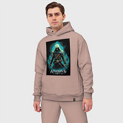 Мужской костюм оверсайз Assassins creed изумрудный туман, цвет: пыльно-розовый — фото 2