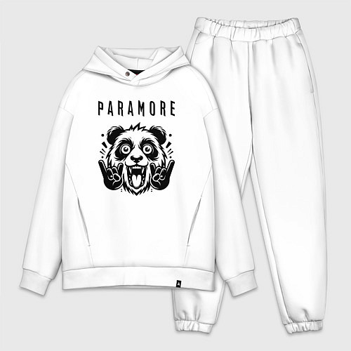 Мужской костюм оверсайз Paramore - rock panda / Белый – фото 1