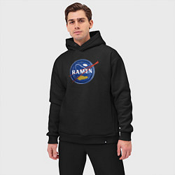 Мужской костюм оверсайз Рамен в стиле NASA, цвет: черный — фото 2