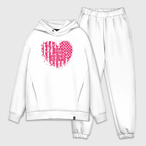 Мужской костюм оверсайз Родился в США / Белый – фото 1