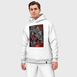 Мужской костюм оверсайз Painkiller and demon - comix style, цвет: белый — фото 2