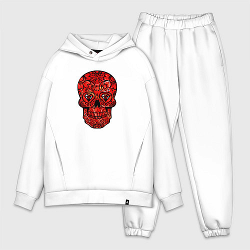 Мужской костюм оверсайз Red decorative skull / Белый – фото 1