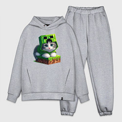 Мужской костюм оверсайз Kitten creeper collaboration - ai art, цвет: меланж
