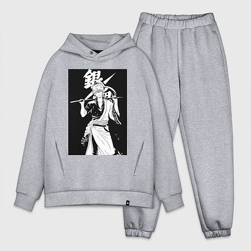 Мужской костюм оверсайз Гинтама Самурай / Меланж – фото 1