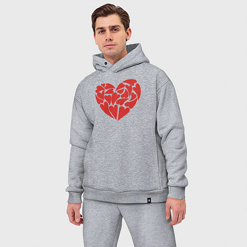 Мужской костюм оверсайз Hearts of love / Меланж – фото 3