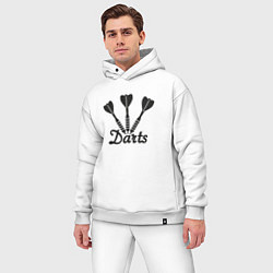 Мужской костюм оверсайз Дротики дартс, цвет: белый — фото 2