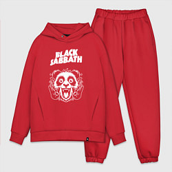 Мужской костюм оверсайз Black Sabbath rock panda, цвет: красный