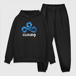 Мужской костюм оверсайз Cloud9 - blue cloud logo, цвет: черный