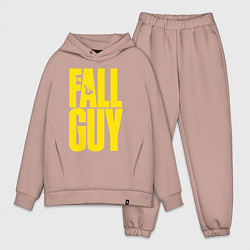 Мужской костюм оверсайз The fall guy logo, цвет: пыльно-розовый