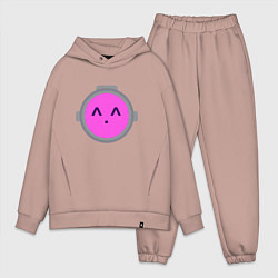 Мужской костюм оверсайз Pink Content Warning, цвет: пыльно-розовый