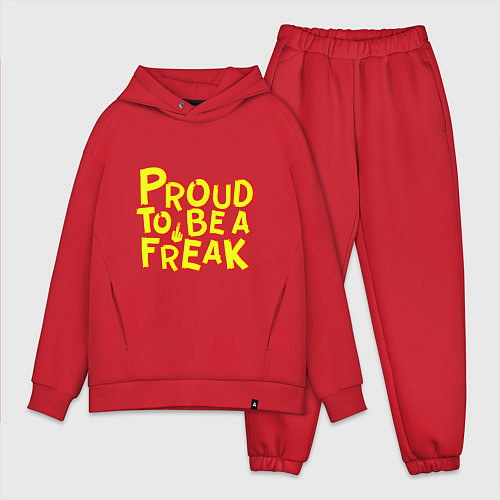 Мужской костюм оверсайз Proud to be a freak / Красный – фото 1