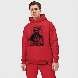 Мужской костюм оверсайз Достоевский лайнарт портрет, цвет: красный — фото 2