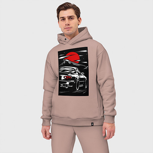 Мужской костюм оверсайз Мазда mx5 miata / Пыльно-розовый – фото 3