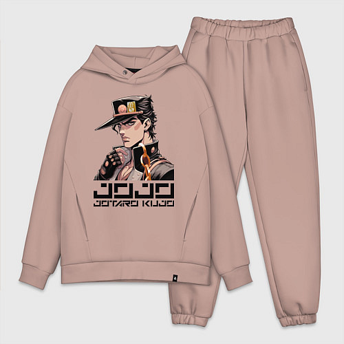 Мужской костюм оверсайз Jotaro Kujo - Jojo ai art / Пыльно-розовый – фото 1