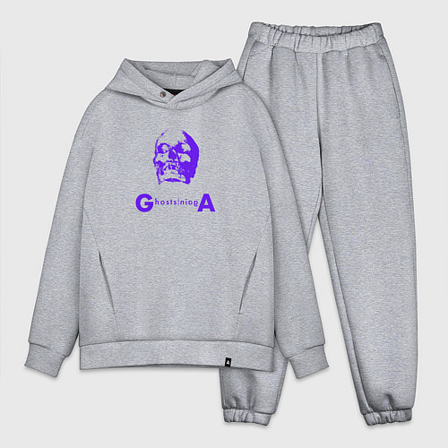 Мужской костюм оверсайз Depeche Mode - ghosts again skull / Меланж – фото 1