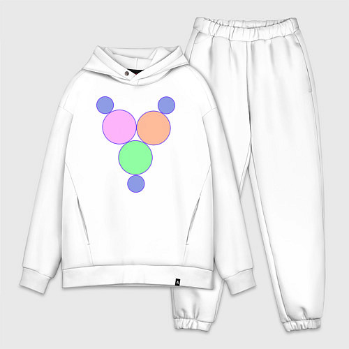 Мужской костюм оверсайз Окружности матрешки / Белый – фото 1