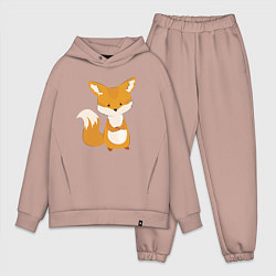 Мужской костюм оверсайз Недовольный лисёнок, цвет: пыльно-розовый