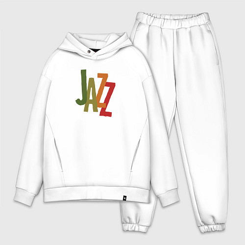 Мужской костюм оверсайз Jazz retro in color / Белый – фото 1