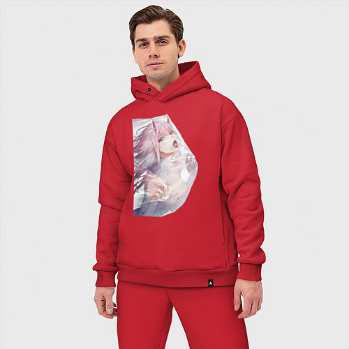 Мужской костюм оверсайз Милый во Франксе Zero Two / Красный – фото 3