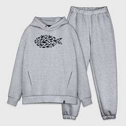 Мужской костюм оверсайз Рыбная рыба, цвет: меланж