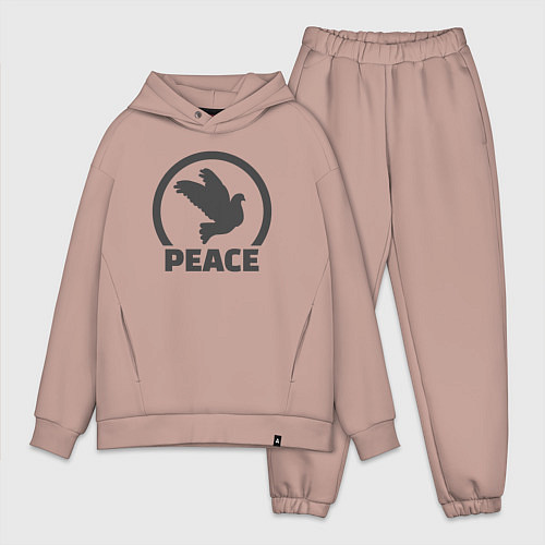 Мужской костюм оверсайз Peace bird / Пыльно-розовый – фото 1