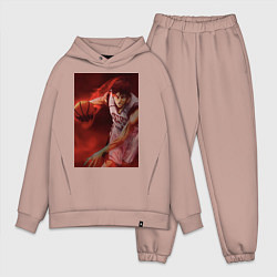 Мужской костюм оверсайз Баскетбол Тайга Кагами, цвет: пыльно-розовый