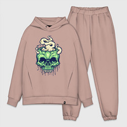 Мужской костюм оверсайз Skull smoke, цвет: пыльно-розовый