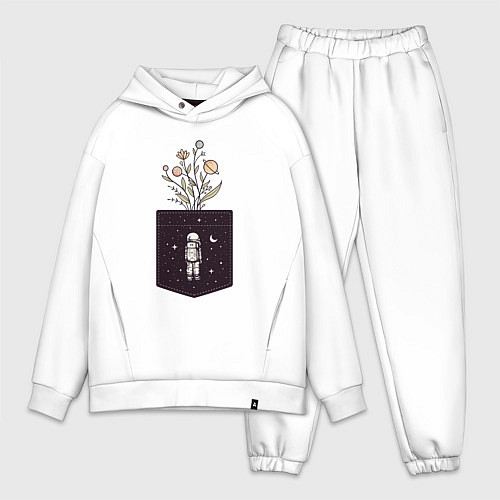 Мужской костюм оверсайз Космический карман / Белый – фото 1