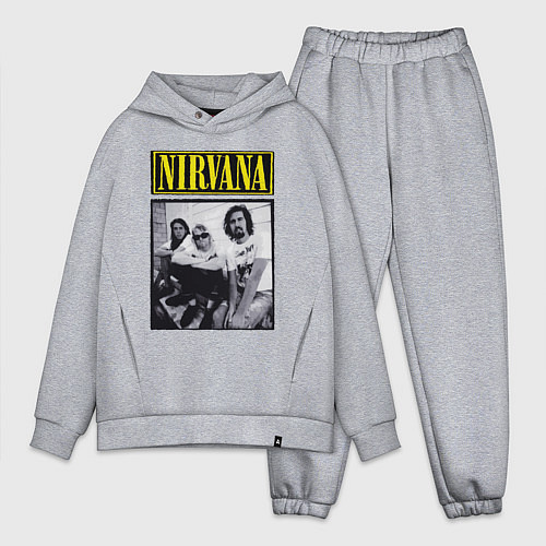 Мужской костюм оверсайз Нирвана группа / Меланж – фото 1