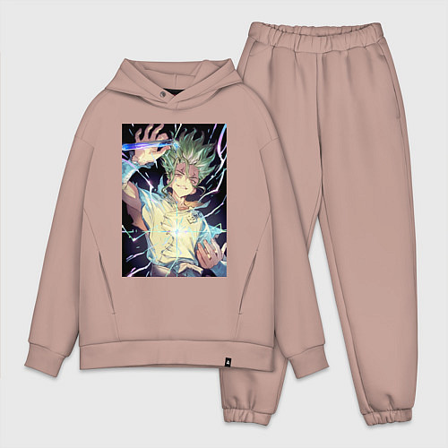 Мужской костюм оверсайз Сэнку Исигами / Пыльно-розовый – фото 1