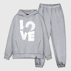Мужской костюм оверсайз Love heart, цвет: меланж