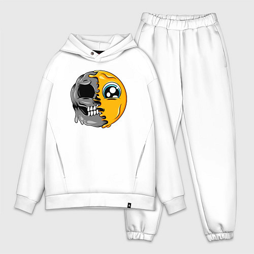 Мужской костюм оверсайз Смайлик грустит / Белый – фото 1