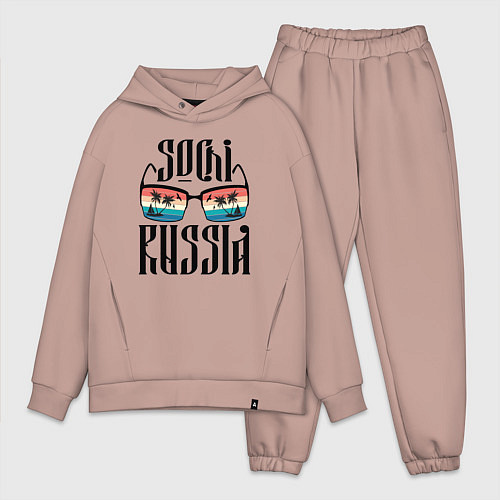 Мужской костюм оверсайз Сочи курорт России / Пыльно-розовый – фото 1