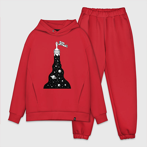 Мужской костюм оверсайз Художник космонавт / Красный – фото 1