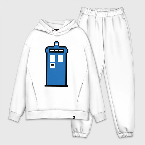 Мужской костюм оверсайз Tardis pixels / Белый – фото 1
