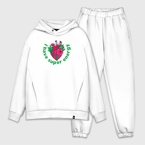 Мужской костюм оверсайз Энергия сердца / Белый – фото 1