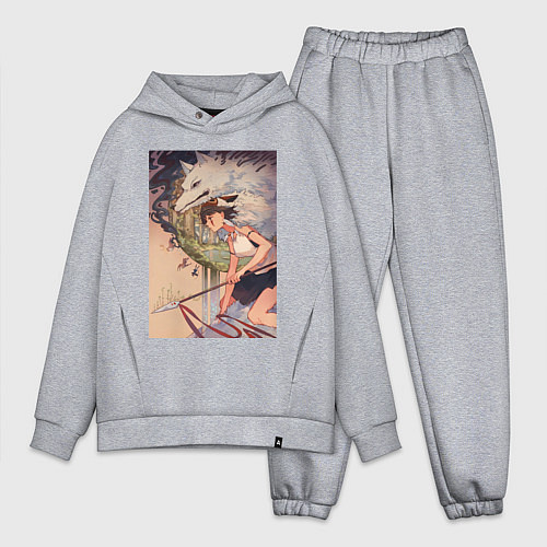 Мужской костюм оверсайз Принцесса Мононоке - волк Моро / Меланж – фото 1