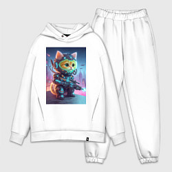 Мужской костюм оверсайз Cool kitten - special cyberforces, цвет: белый