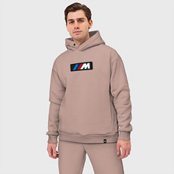 Мужской костюм оверсайз BMW logo sport steel, цвет: пыльно-розовый — фото 2